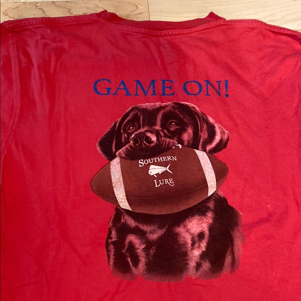 Red Short Sleeve Football Tee